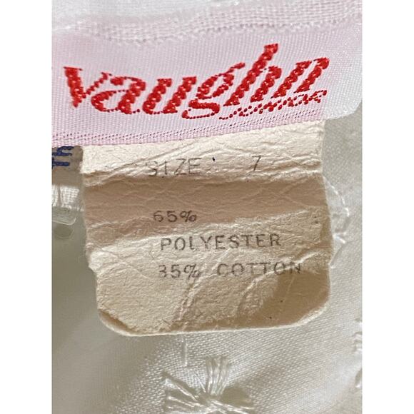 Vintage 1970’s Vicky Vaughn White Cotton Eyelet Ruffled Boho Retro Maxi Dress - Picture 9 of 16